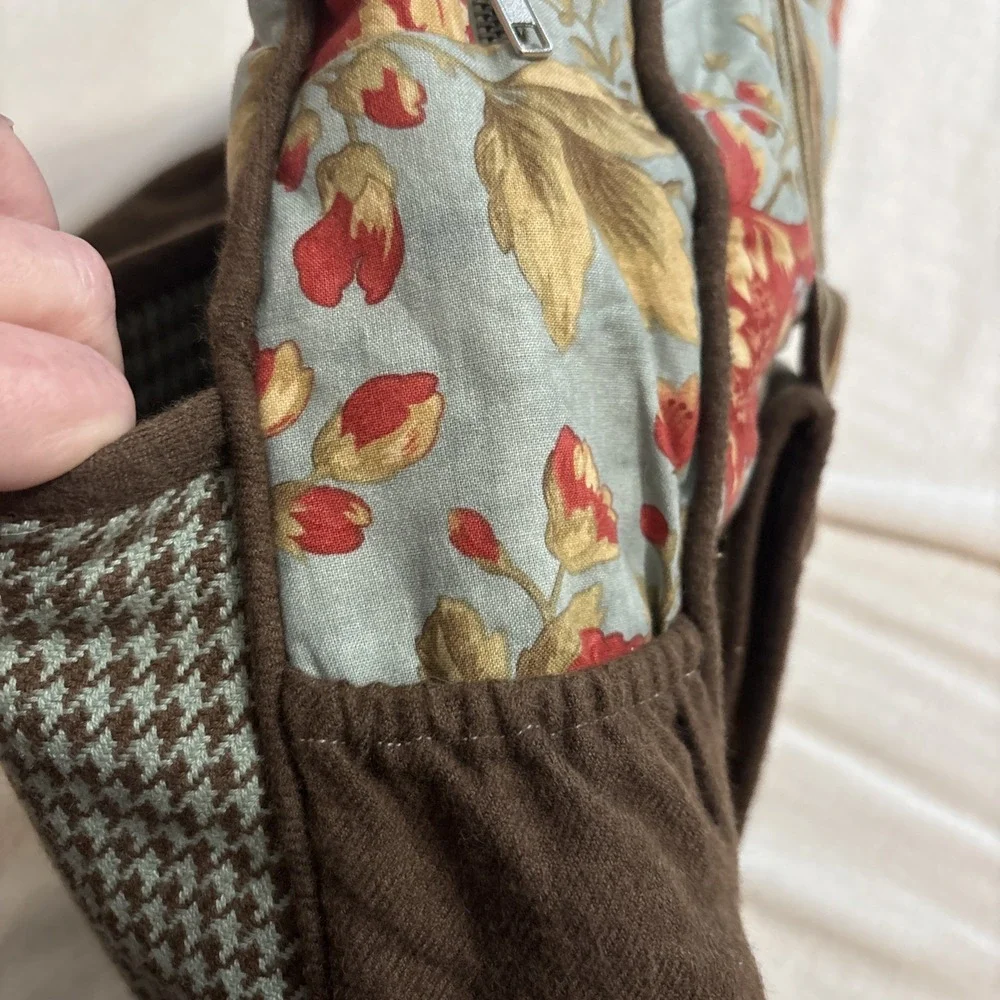 MODA HOME Cotton Floral‎ Fabric Tote Travel Bag Crafts Computer Plastic Storage